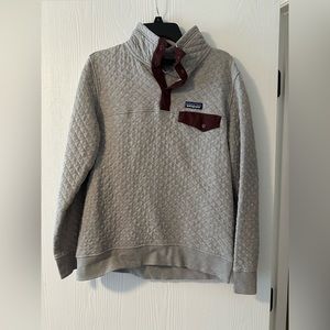 Grey Patagonia Pullover Quilted Sweatshirt Size M